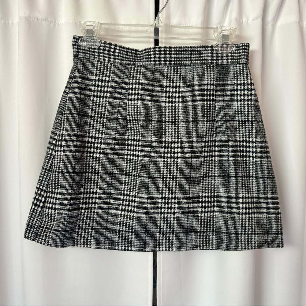 Black & White Kawaii Plaid Mini Pencil Skirt Size Medium